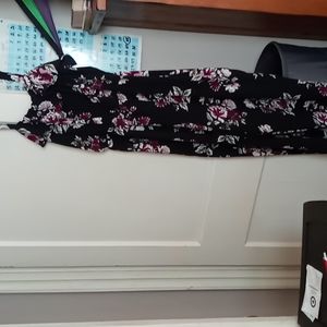 Long flowered pantsuit - Black floral XXL (19)